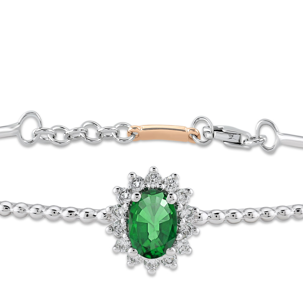 0.80 ct. Smaragd Diamant Armband