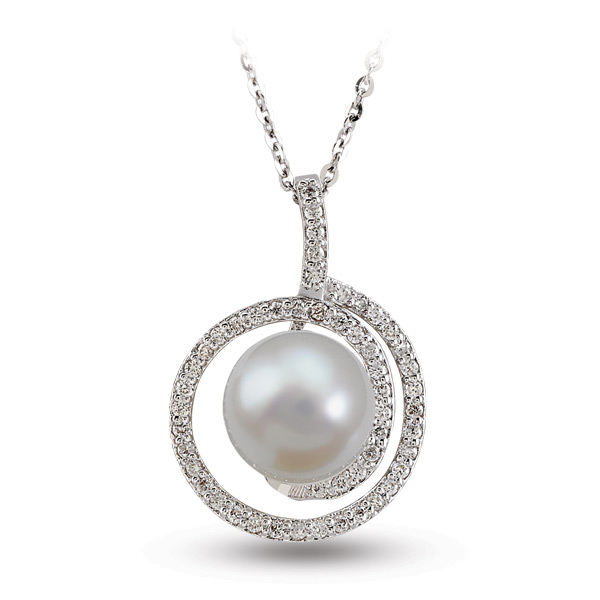 0.67 ct. Perle Diamant Halskette