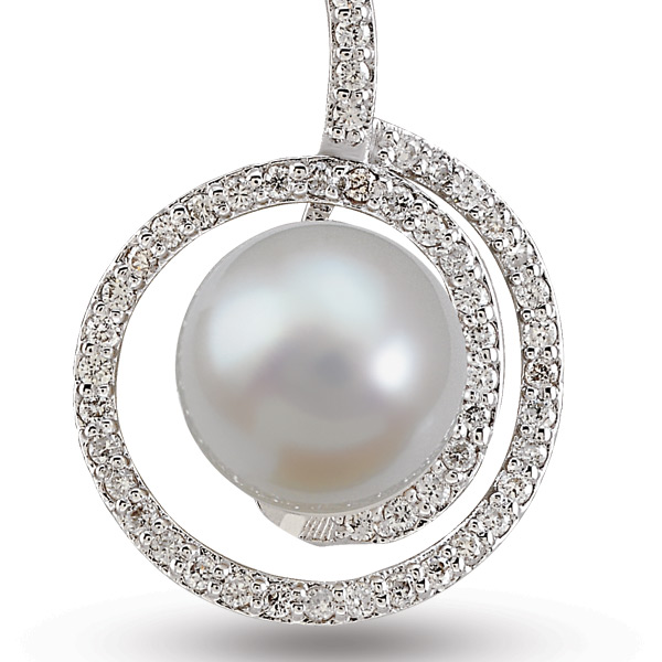 0.66 ct. Perle Diamant Halskette