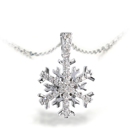 0.13 ct. Schneeflocke Diamant Halskette
