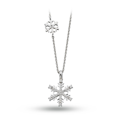 0.19 ct. Schneeflocke Diamant Anhänger mit Halskette