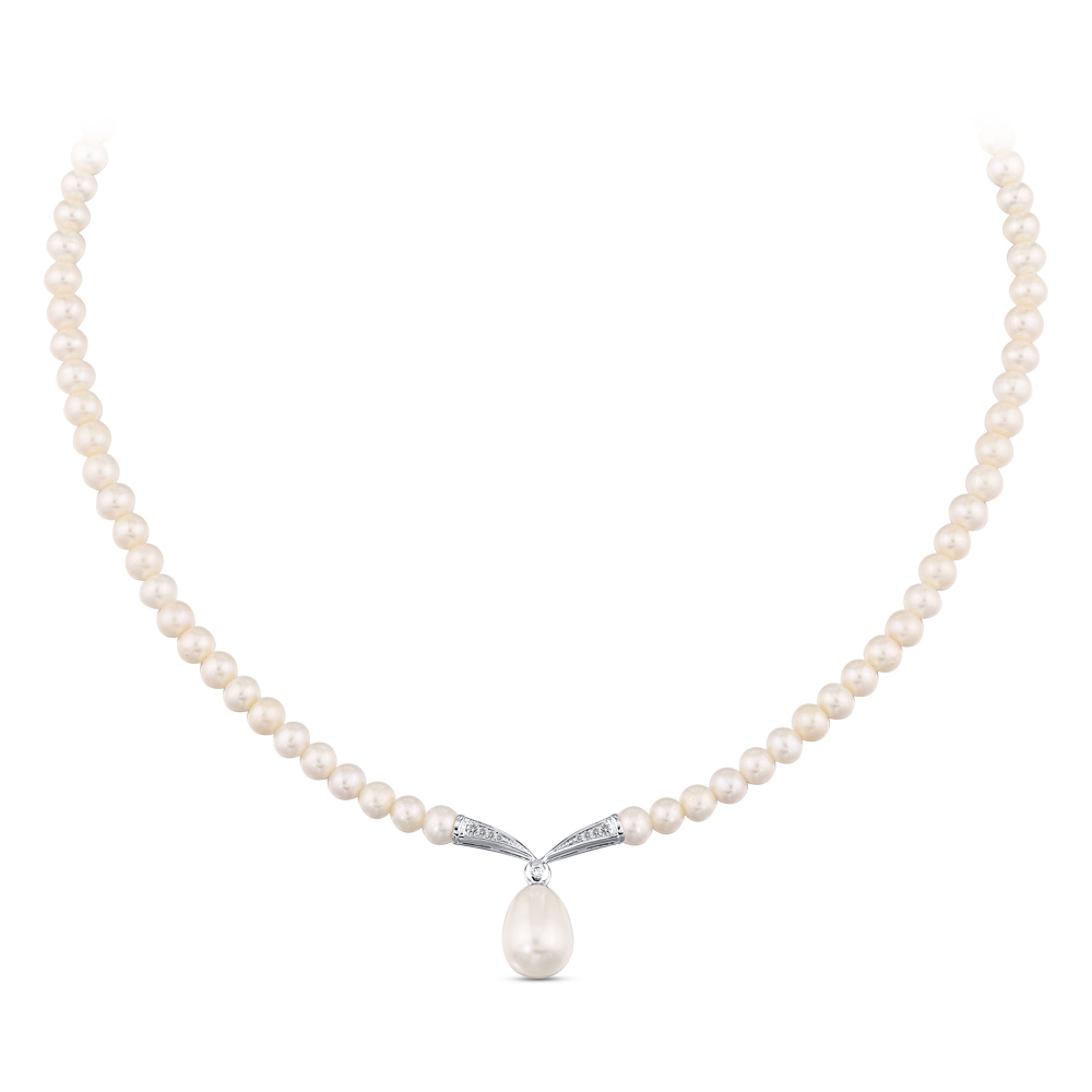 12.60 ct. Perle Diamant Halskette