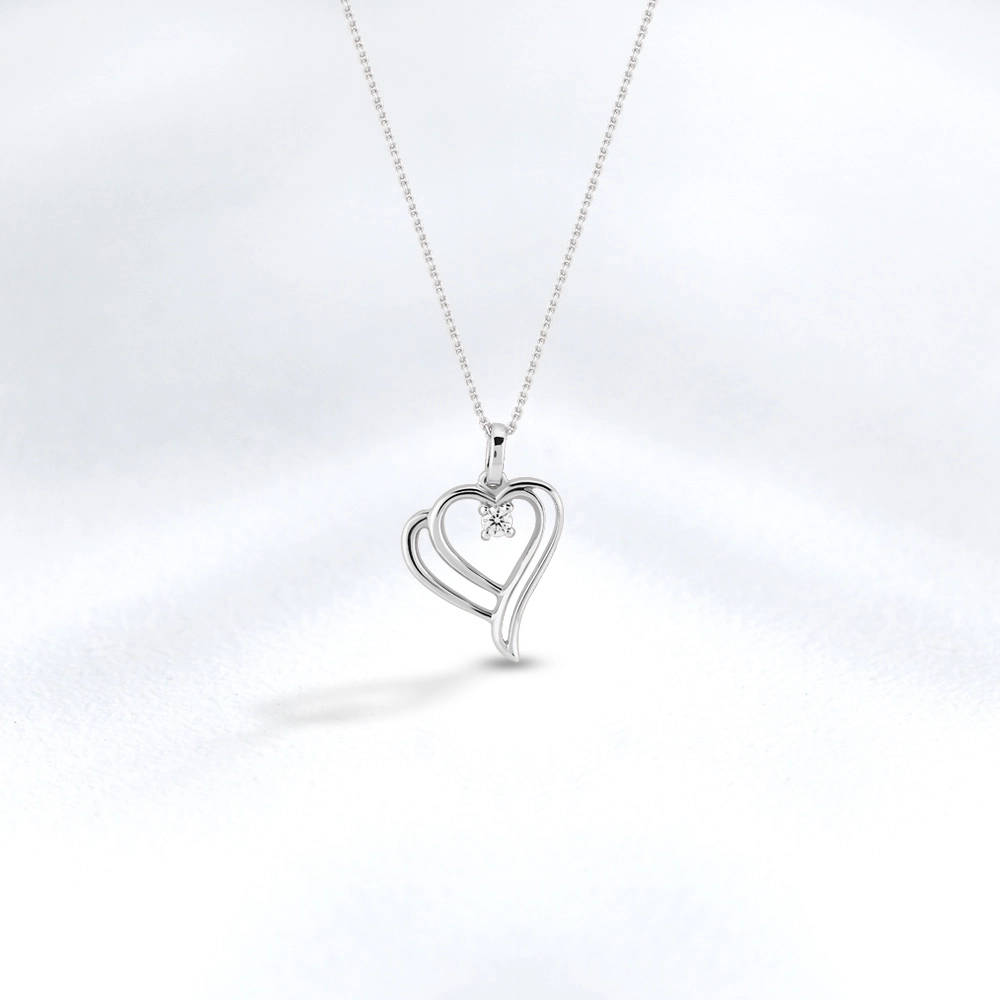 Heart Diamond Pendant with Chain