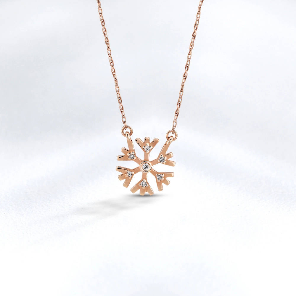 0.04 ct. Schneeflocke Diamant Halskette
