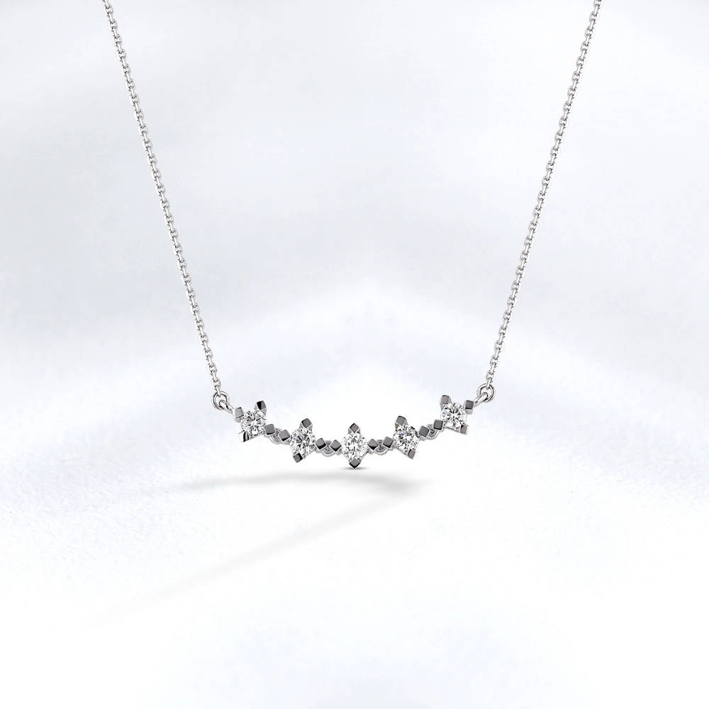 Fünfstein Diamant Halskette