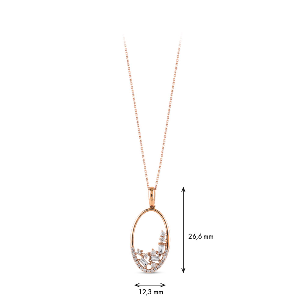 0.24 ct. Design Diamant Anhänger mit Halskette