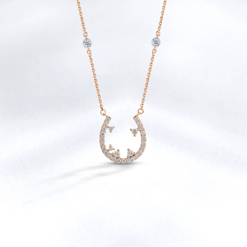 0.50 ct. Hufeisen Diamant Halskette