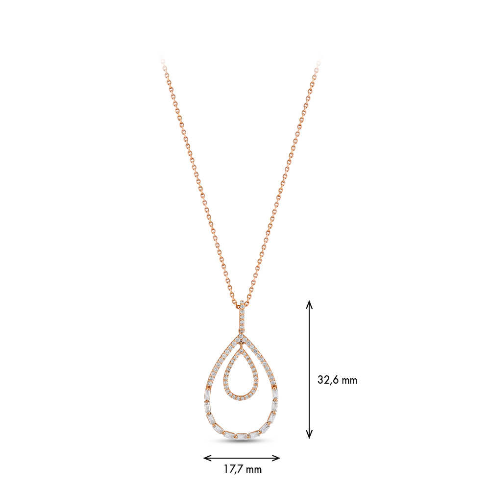 0.42 ct. Design Diamant Anhänger mit Halskette