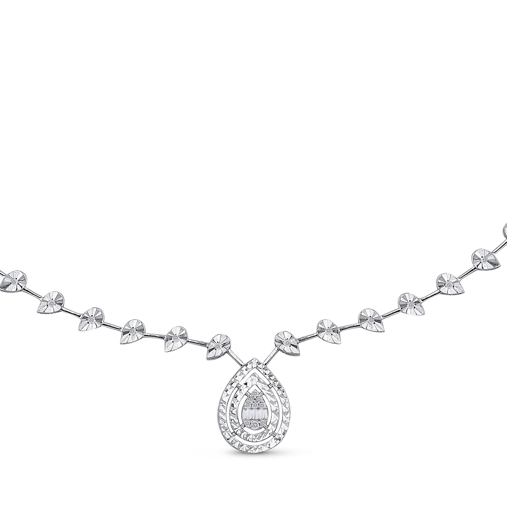 0.22 ct. Baguette Diamant Halskette