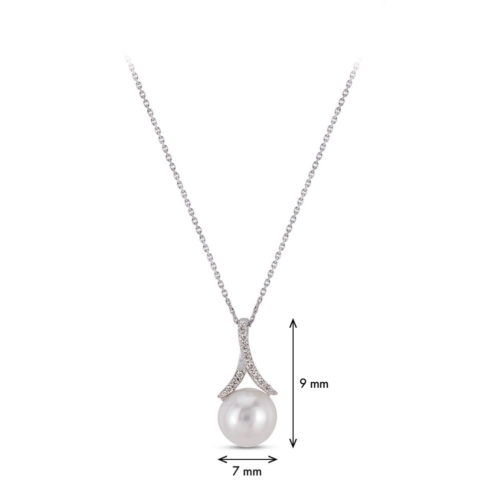 0.45 ct. Perle Diamant Halskette