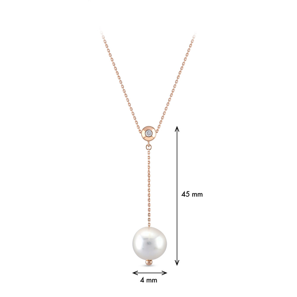 0.62 ct. Perle Diamant Halskette
