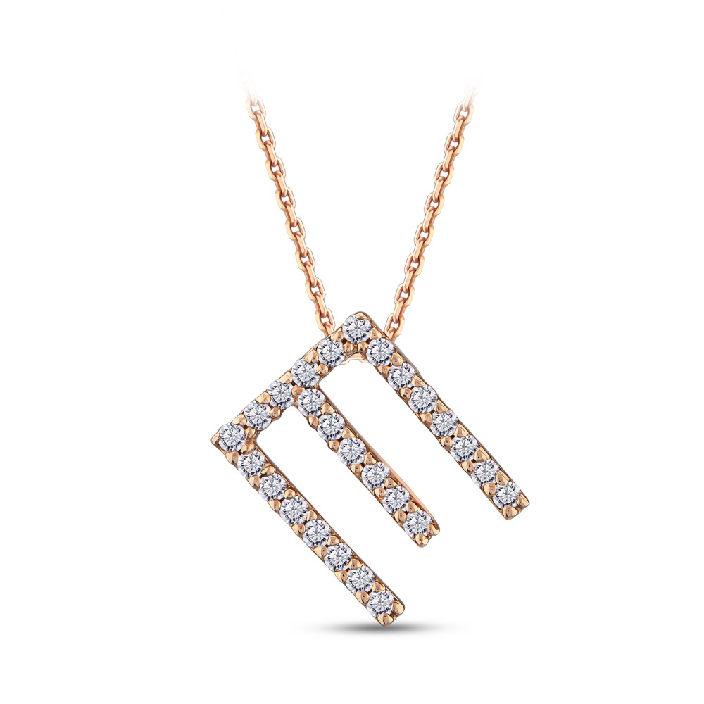 0.10 ct. Buchstabe 'E' Diamant Halskette