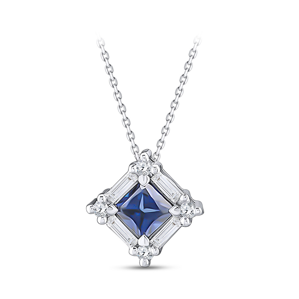 0.44 ct. Saphir Diamant Halskette