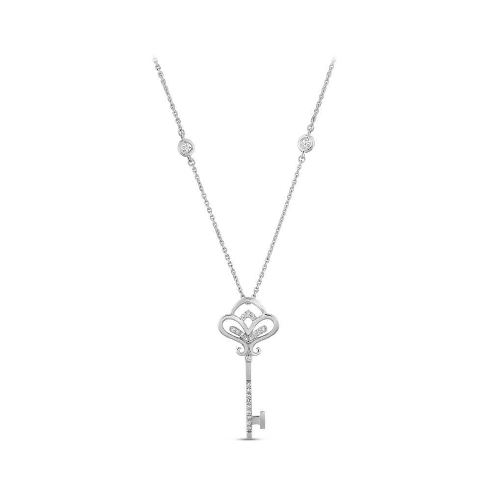 0.13 ct. Glücksschlüssel Diamant Halskette