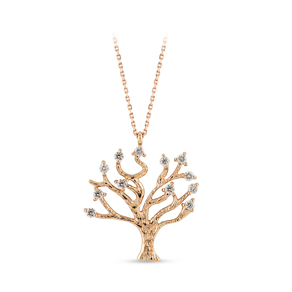 0.16 ct. Lebensbaum Diamant Halskette