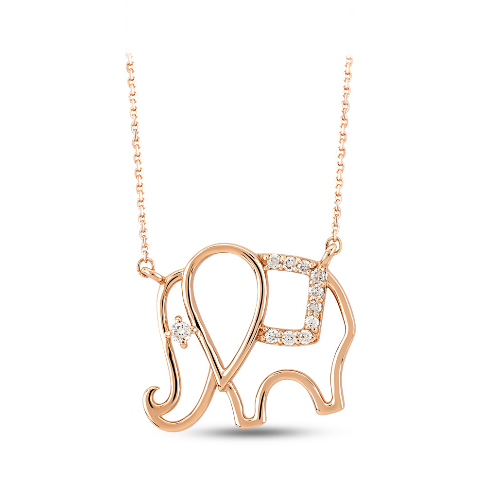 0.08 ct. Elefant Design Diamant Halskette