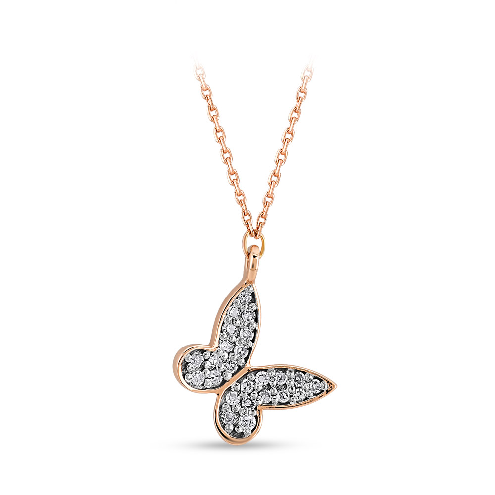 0.07 ct. Schmetterling Diamant Halskette