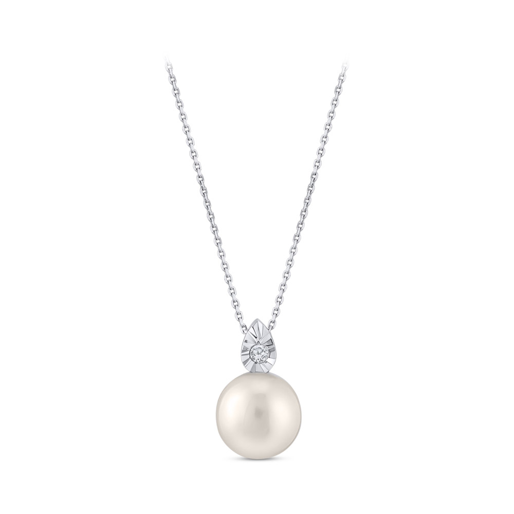 0.52 ct. Perle Diamant Halskette