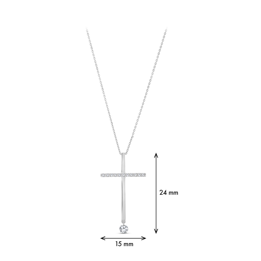 0.18 ct. Halskette mit Kreuzanhänger