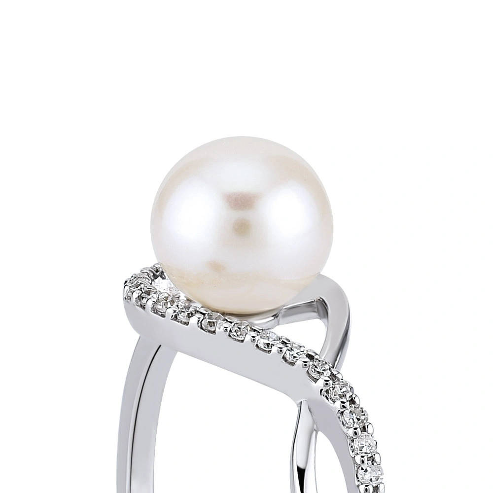 Perle Diamant Ohrring