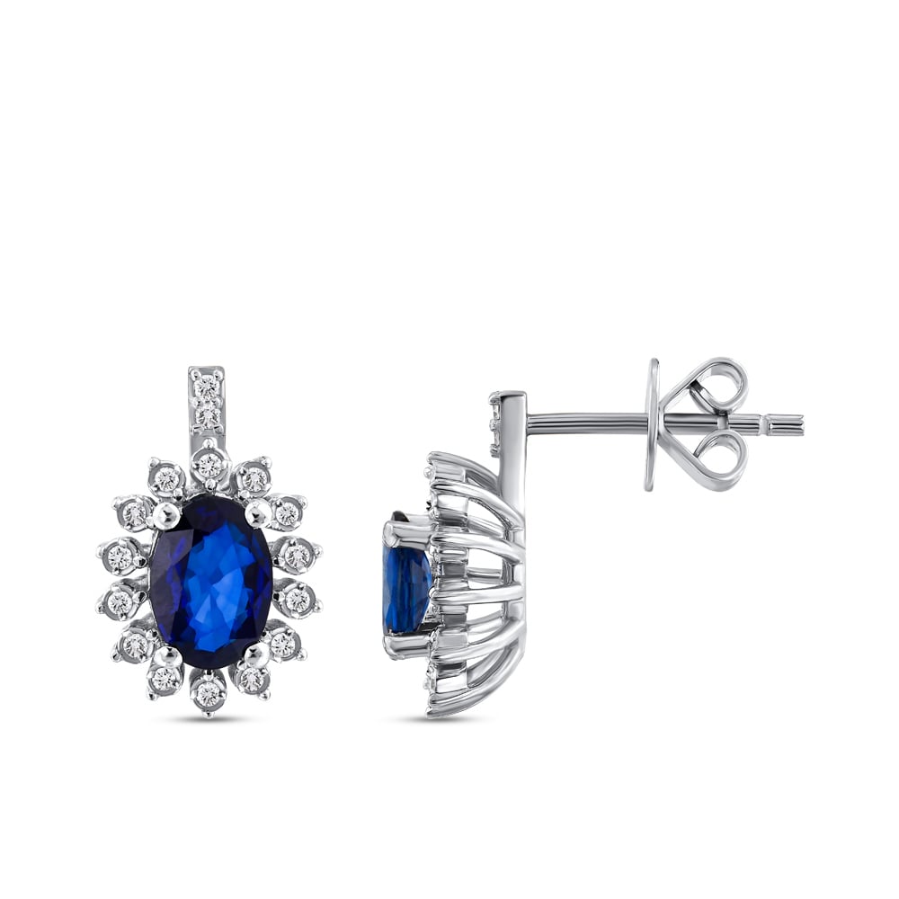 Sapphire Diamond Earstud