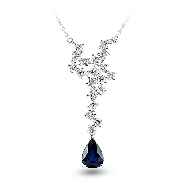 2.15 ct. Saphir Diamant Halskette
