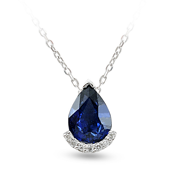 0.86 ct. Saphir Diamant Halskette