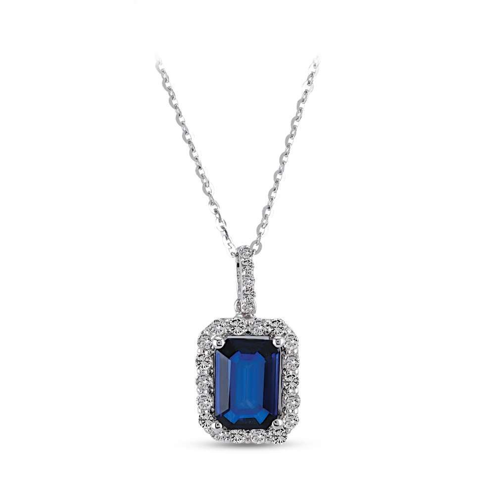 0.93 ct. Saphir Diamant Halskette