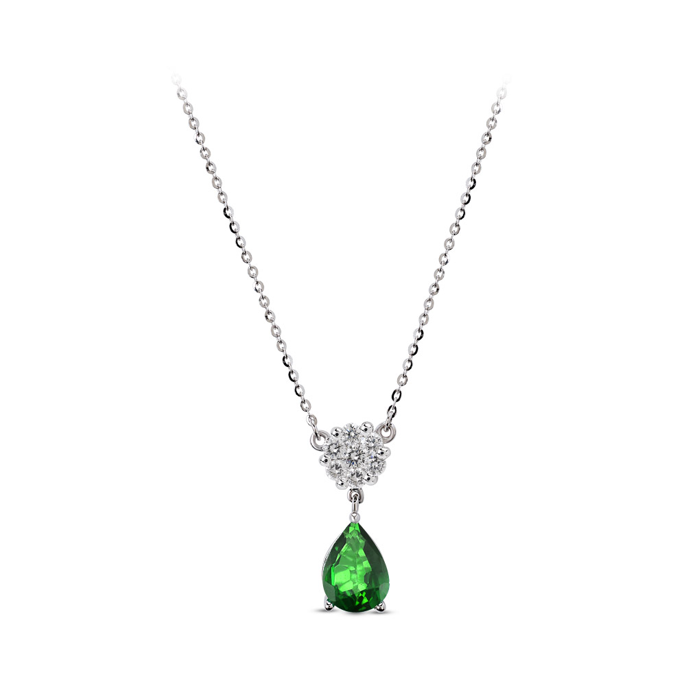1.07 ct. Smaragd Diamant Halskette 
