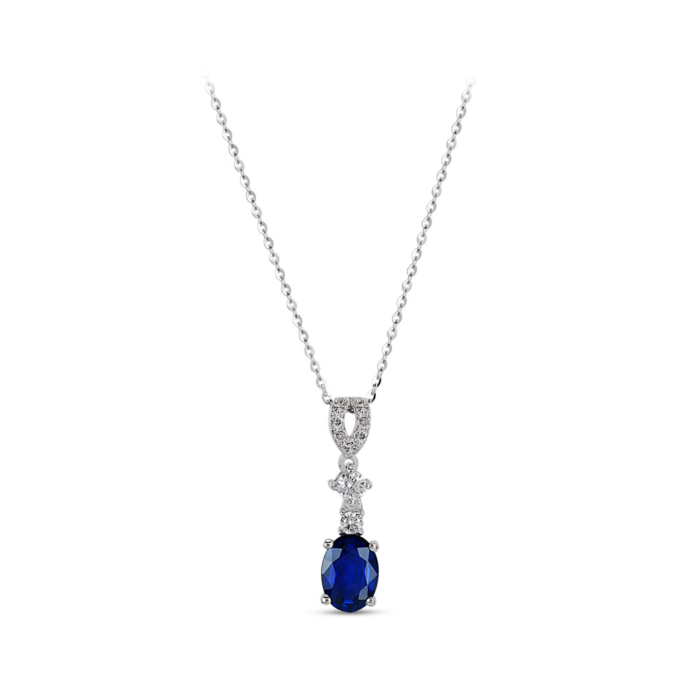 1.11 ct. Saphir Diamant Halskette