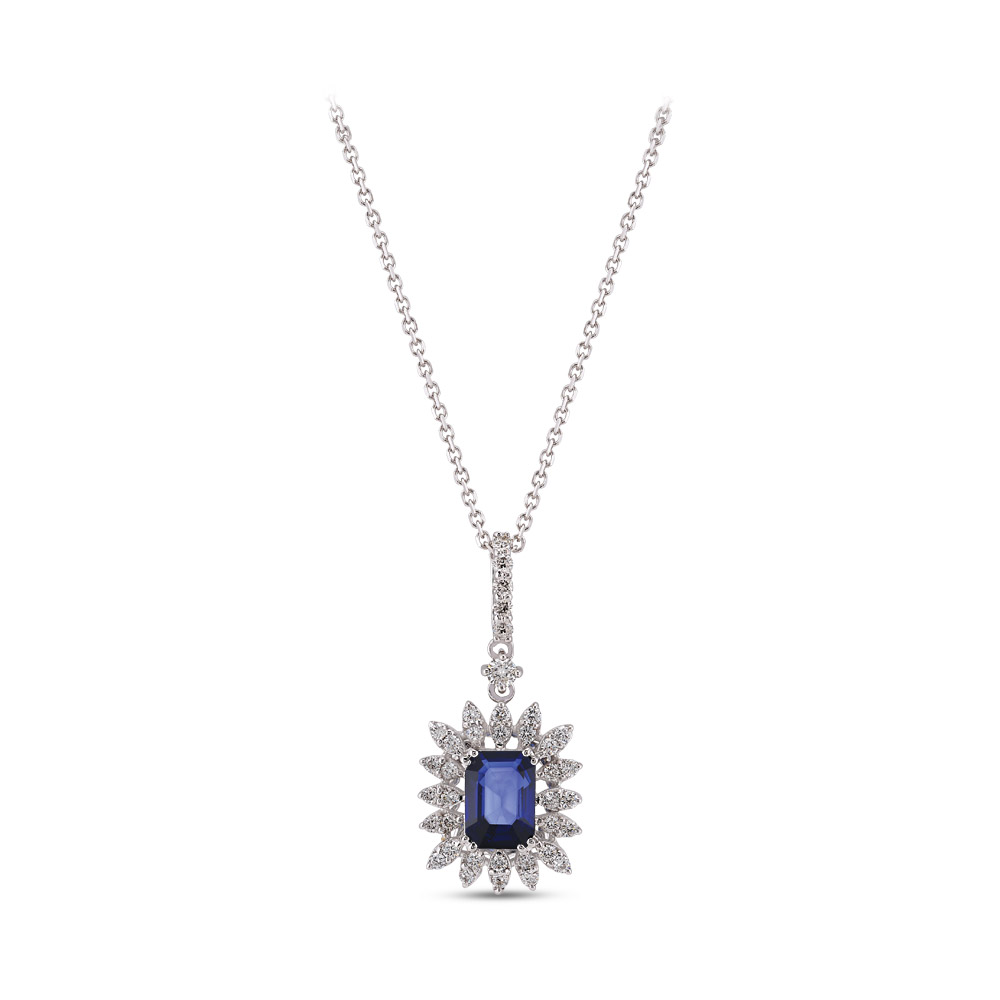 1.32 ct. Saphir Diamant Halskette