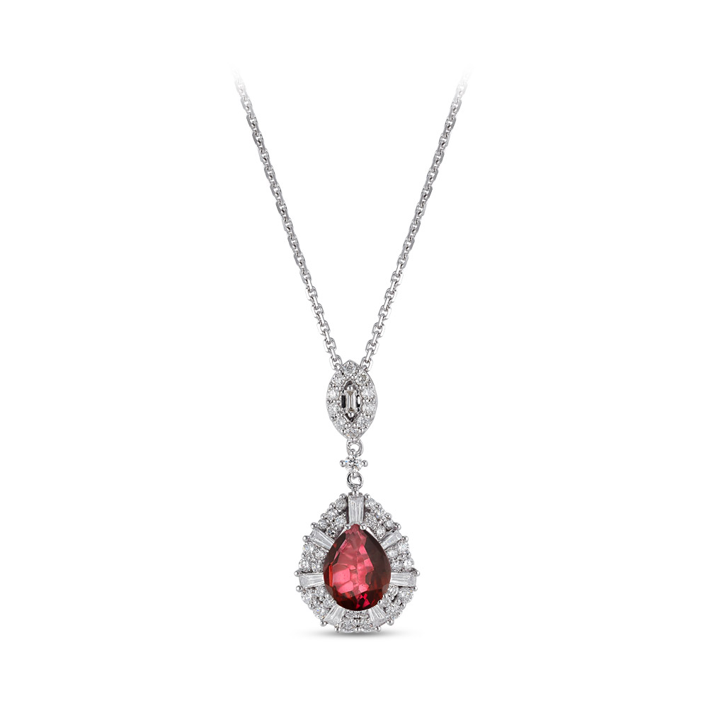 2.90 ct. Rubin Diamant Halskette