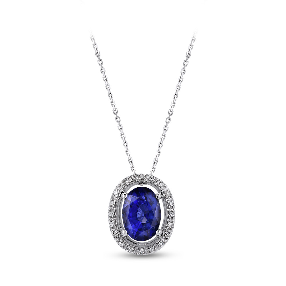 0.78 ct. Saphir Diamant Halskette