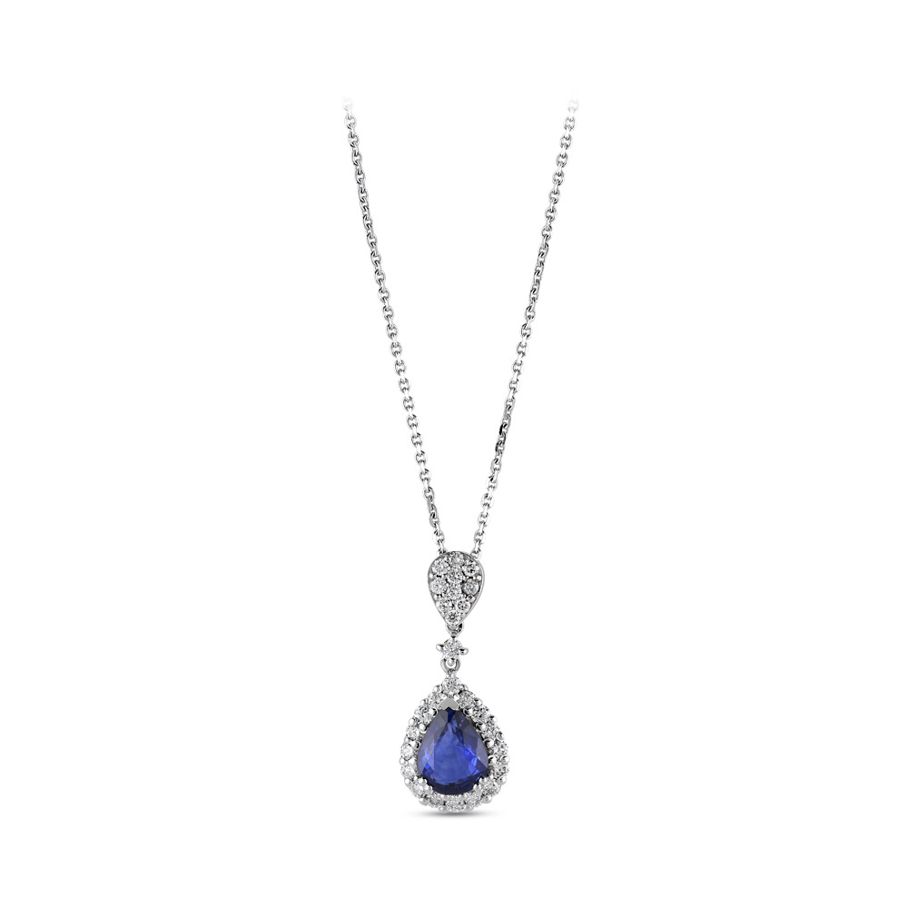 1.62 ct. Saphir Diamant Halskette