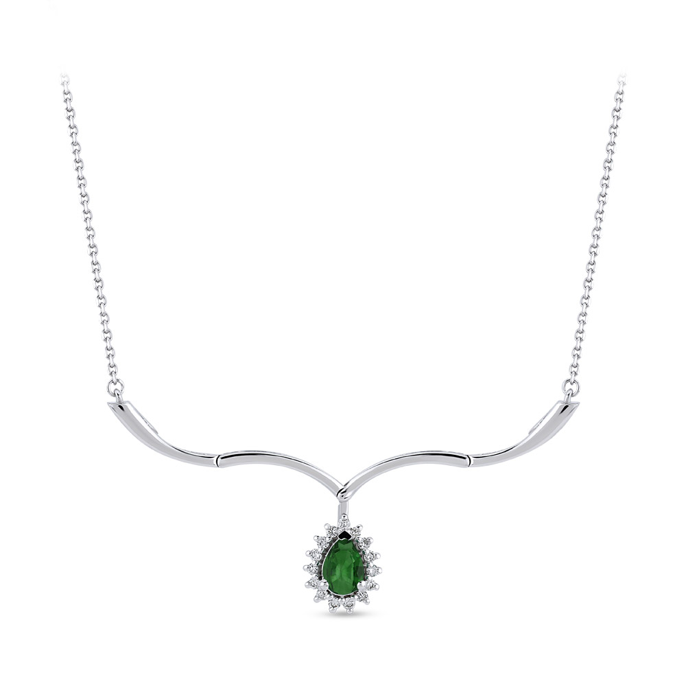 0.33 ct. Smaragd Diamant Halskette