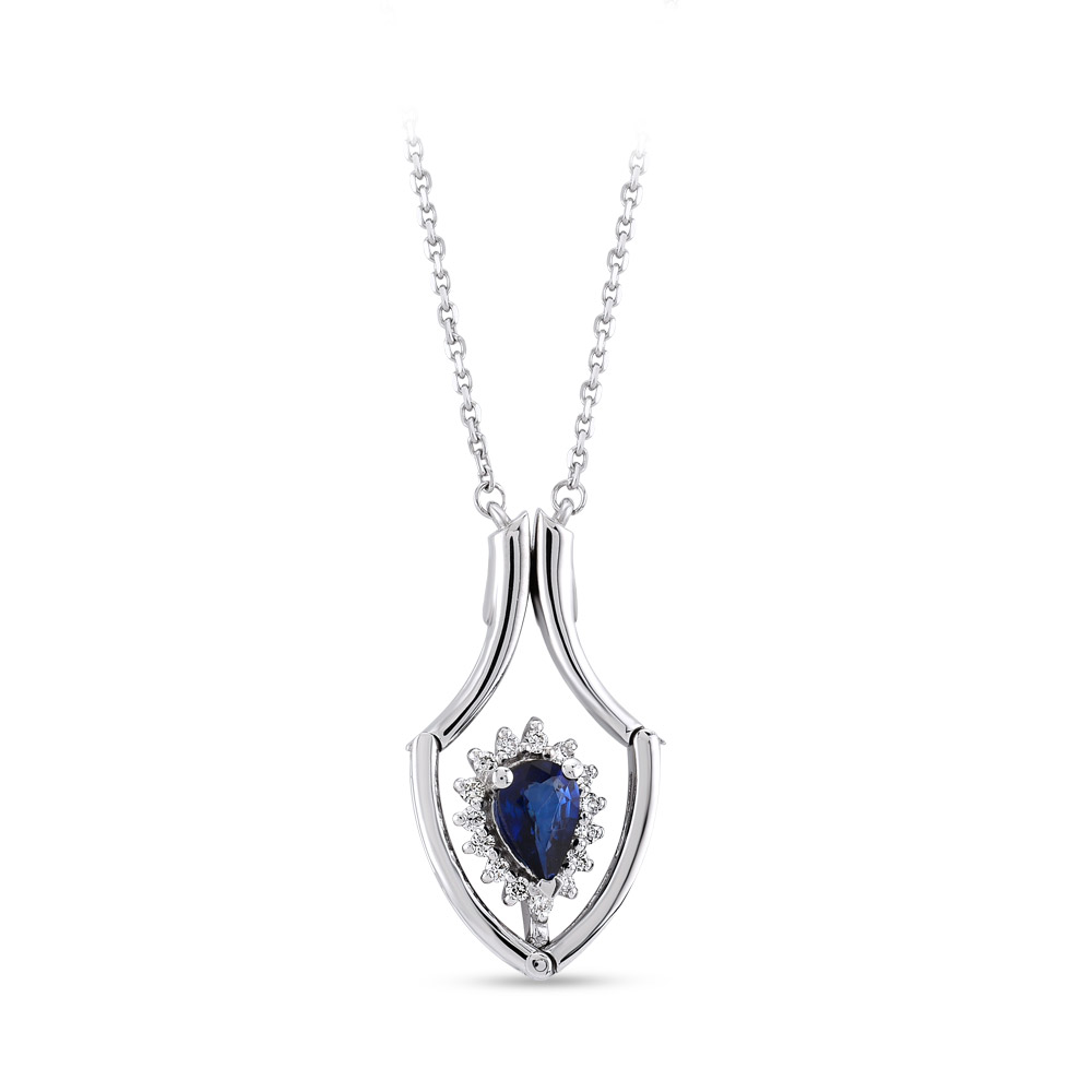 0.46 ct. Saphir Diamant Halskette