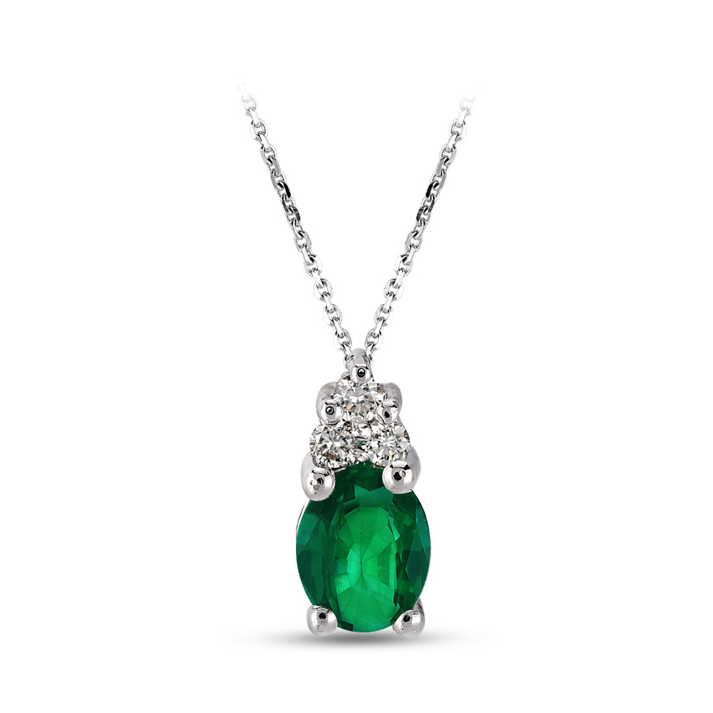0.26 ct. Smaragd Diamant Halskette