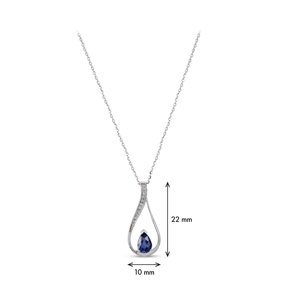 0.56 ct. Saphir Diamant Anhänger mit Halskette
