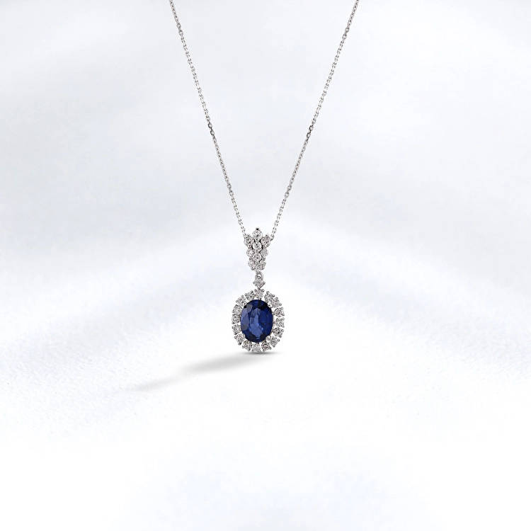 Saphir Diamant Halskette