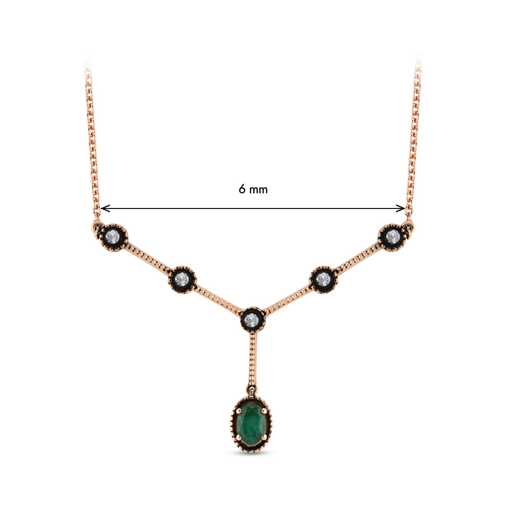 0.50 ct. Smaragd Diamant Halskette