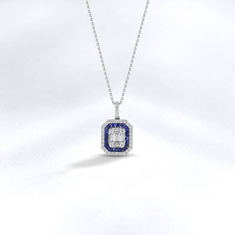 Sapphire Baguette Necklace