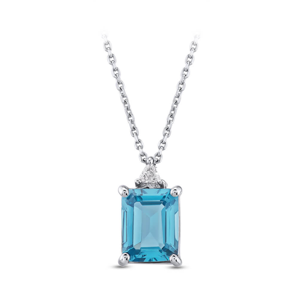 2.24 ct. Blauer Topas Diamant Halskette