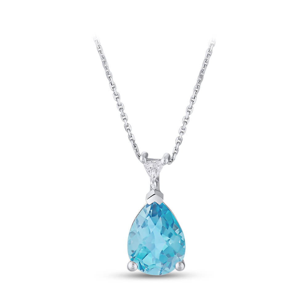 1.22 ct. Blauer Topaz Diamant Halskette