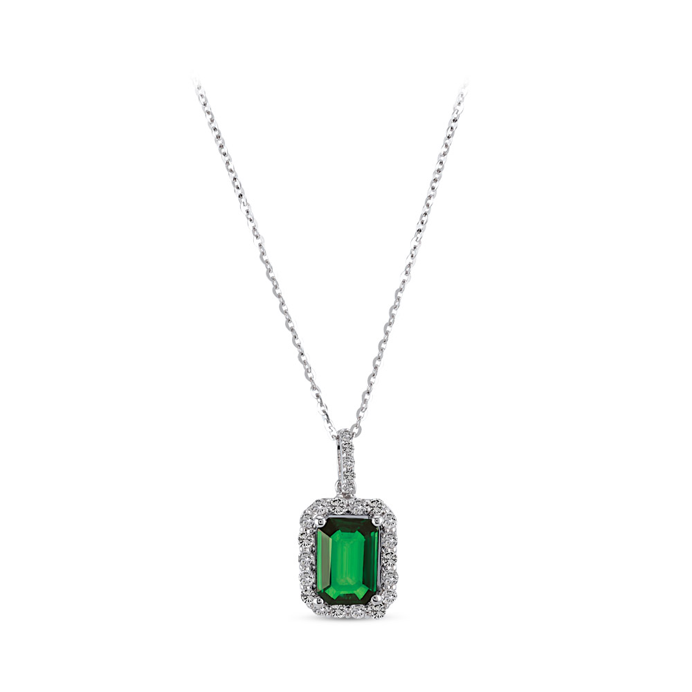 0.63 ct. Smaragd Diamant Halskette
