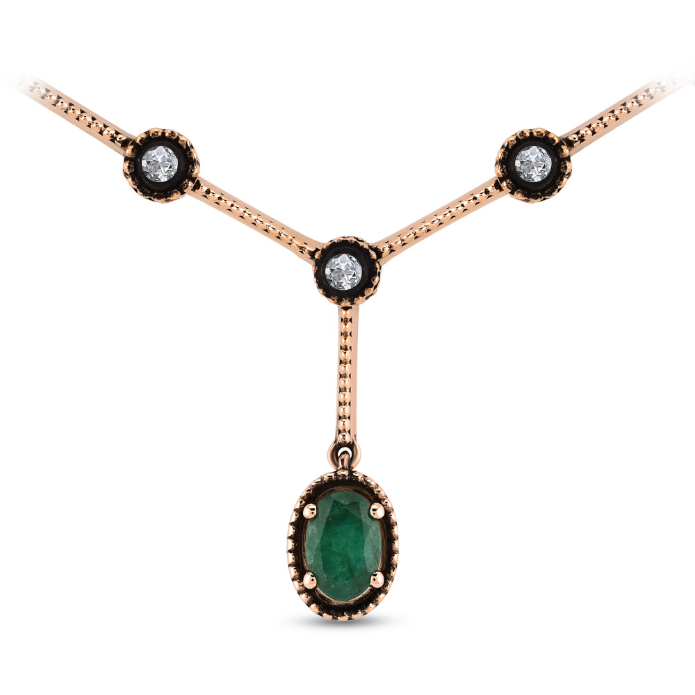 0.50 ct. Smaragd Diamant Halskette