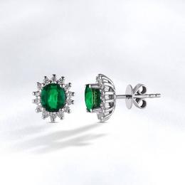 Emerald Diamond Stud Earring