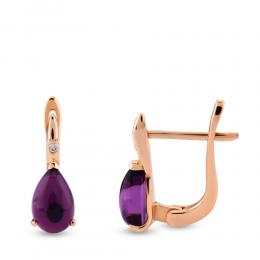 Amethyst Diamant Ohrstecker