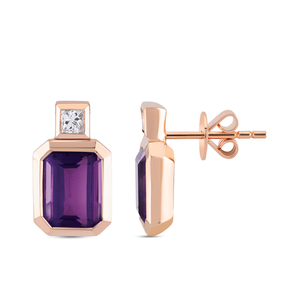 Amethyst Stud Earrings