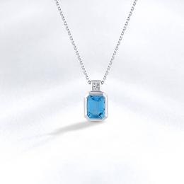 Blue Topas Diamond Necklace