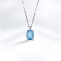 Blauer Topas Diamant Halskette